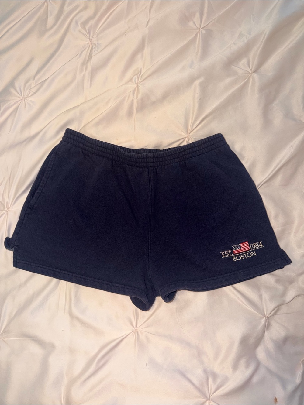Brandy Melville Navy Boston Flag Sweatshorts
